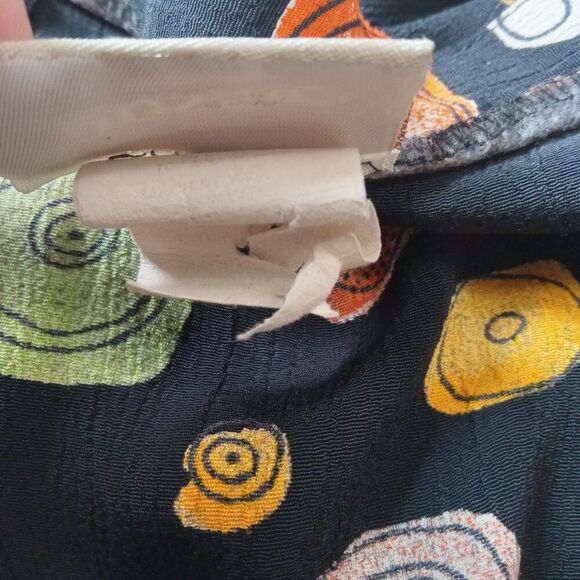 Vintage Mosaic Woman Black & Multicolor Fruit Print Plus Size Midi Length Skirt - Picture 4 of 12